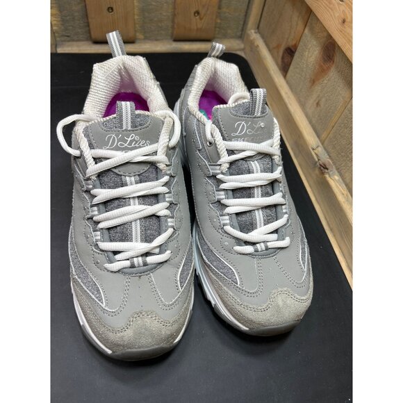 Skechers Womens DLites Gray Sneakers Size 8 Memory Foam Air-Cooled - Picture 3 of 10